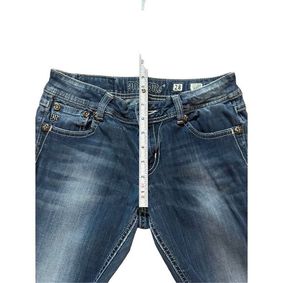 Miss Me Fleur De Lis Dark Wash Low Rise Skinny Jeans Size 28 JP5182G - Picture 10 of 10